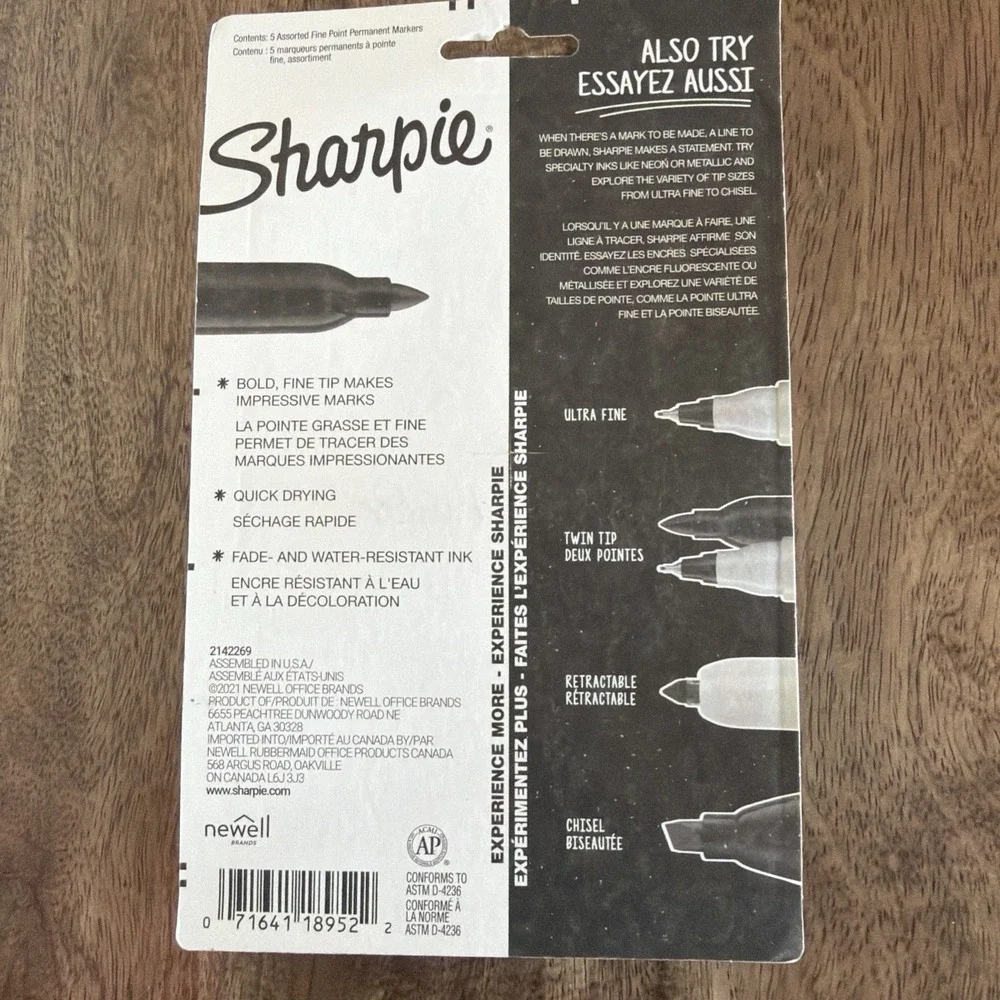 Sharpie Mystic Gem Permanent Markers Pack Of 5 Fine Point Multi Color Markers
